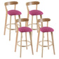Contemporary Matte Finish Solid Wood Bar Stool Milk Tea Shop Footrest Stool Red Natural 4 Piece Set Clearhalo 'Bar Furniture' 'Bar Stools' 'bar_stools' 'furn' 'furn_bar_stools' 'Furniture' 'furniture_bar_stools' 'Kitchen & Dining Furniture' 4961758