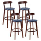 Contemporary Matte Finish Solid Wood Bar Stool Milk Tea Shop Footrest Stool Dark Blue Brown 4 Piece Set Clearhalo 'Bar Furniture' 'Bar Stools' 'bar_stools' 'furn' 'furn_bar_stools' 'Furniture' 'furniture_bar_stools' 'Kitchen & Dining Furniture' 4961759
