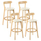 Contemporary Matte Finish Solid Wood Bar Stool Milk Tea Shop Footrest Stool White Natural 4 Piece Set Clearhalo 'Bar Furniture' 'Bar Stools' 'bar_stools' 'furn' 'furn_bar_stools' 'Furniture' 'furniture_bar_stools' 'Kitchen & Dining Furniture' 4961761