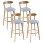Contemporary Matte Finish Solid Wood Bar Stool Milk Tea Shop Footrest Stool Light Gray Natural 4 Piece Set Clearhalo 'Bar Furniture' 'Bar Stools' 'bar_stools' 'furn' 'furn_bar_stools' 'Furniture' 'furniture_bar_stools' 'Kitchen & Dining Furniture' 4961762