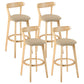 Contemporary Matte Finish Solid Wood Bar Stool Milk Tea Shop Footrest Stool Khaki Natural 4 Piece Set Clearhalo 'Bar Furniture' 'Bar Stools' 'bar_stools' 'furn' 'furn_bar_stools' 'Furniture' 'furniture_bar_stools' 'Kitchen & Dining Furniture' 4961763