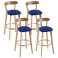 Contemporary Matte Finish Solid Wood Bar Stool Milk Tea Shop Footrest Stool Royal Blue Natural 4 Piece Set Clearhalo 'Bar Furniture' 'Bar Stools' 'bar_stools' 'furn' 'furn_bar_stools' 'Furniture' 'furniture_bar_stools' 'Kitchen & Dining Furniture' 4961764