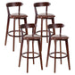 Contemporary Matte Finish Solid Wood Bar Stool Milk Tea Shop Footrest Stool Brown Brown 4 Piece Set Clearhalo 'Bar Furniture' 'Bar Stools' 'bar_stools' 'furn' 'furn_bar_stools' 'Furniture' 'furniture_bar_stools' 'Kitchen & Dining Furniture' 4961766