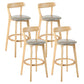 Contemporary Matte Finish Solid Wood Bar Stool Milk Tea Shop Footrest Stool Silver Gray Natural 4 Piece Set Clearhalo 'Bar Furniture' 'Bar Stools' 'bar_stools' 'furn' 'furn_bar_stools' 'Furniture' 'furniture_bar_stools' 'Kitchen & Dining Furniture' 4961769