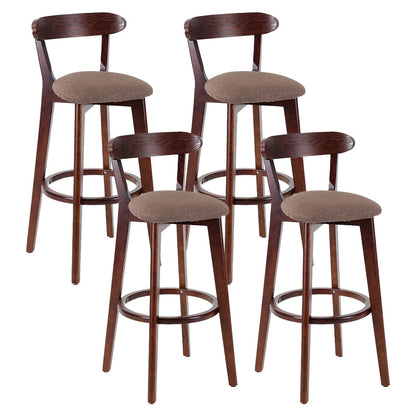 Contemporary Matte Finish Solid Wood Bar Stool Milk Tea Shop Footrest Stool Coffee Brown 4 Piece Set Clearhalo 'Bar Furniture' 'Bar Stools' 'bar_stools' 'furn' 'furn_bar_stools' 'Furniture' 'furniture_bar_stools' 'Kitchen & Dining Furniture' 4961770
