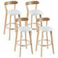 Contemporary Matte Finish Solid Wood Bar Stool Milk Tea Shop Footrest Stool Off-White Natural 4 Piece Set Clearhalo 'Bar Furniture' 'Bar Stools' 'bar_stools' 'furn' 'furn_bar_stools' 'Furniture' 'furniture_bar_stools' 'Kitchen & Dining Furniture' 4961771