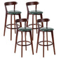 Contemporary Matte Finish Solid Wood Bar Stool Milk Tea Shop Footrest Stool Aqua Brown 4 Piece Set Clearhalo 'Bar Furniture' 'Bar Stools' 'bar_stools' 'furn' 'furn_bar_stools' 'Furniture' 'furniture_bar_stools' 'Kitchen & Dining Furniture' 4961772