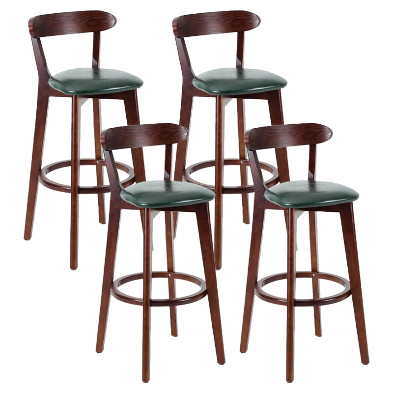 Contemporary Matte Finish Solid Wood Bar Stool Milk Tea Shop Footrest Stool Aqua Brown 4 Piece Set Clearhalo 'Bar Furniture' 'Bar Stools' 'bar_stools' 'furn' 'furn_bar_stools' 'Furniture' 'furniture_bar_stools' 'Kitchen & Dining Furniture' 4961772