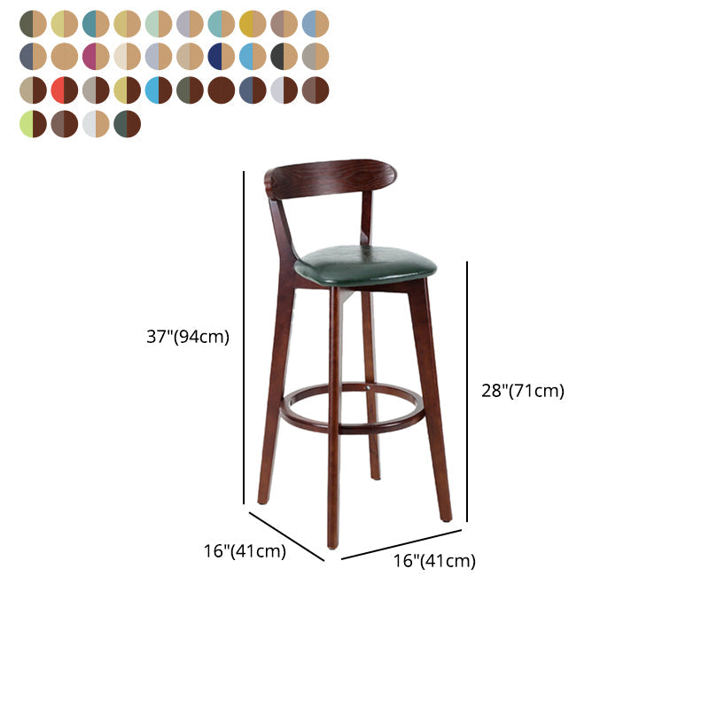 Contemporary Matte Finish Solid Wood Bar Stool Milk Tea Shop Footrest Stool Clearhalo 'Bar Furniture' 'Bar Stools' 'bar_stools' 'furn' 'furn_bar_stools' 'Furniture' 'furniture_bar_stools' 'Kitchen & Dining Furniture' 4961773