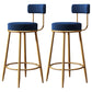 Nordic Glam Bar-stool Liftable Leather Counter Bar Stool with Metal Legs Blue Set of 2 Clearhalo 'Bar Furniture' 'Bar Stools' 'bar_stools' 'Furniture' 'furniture_bar_stools' 'Kitchen & Dining Furniture' 4961775