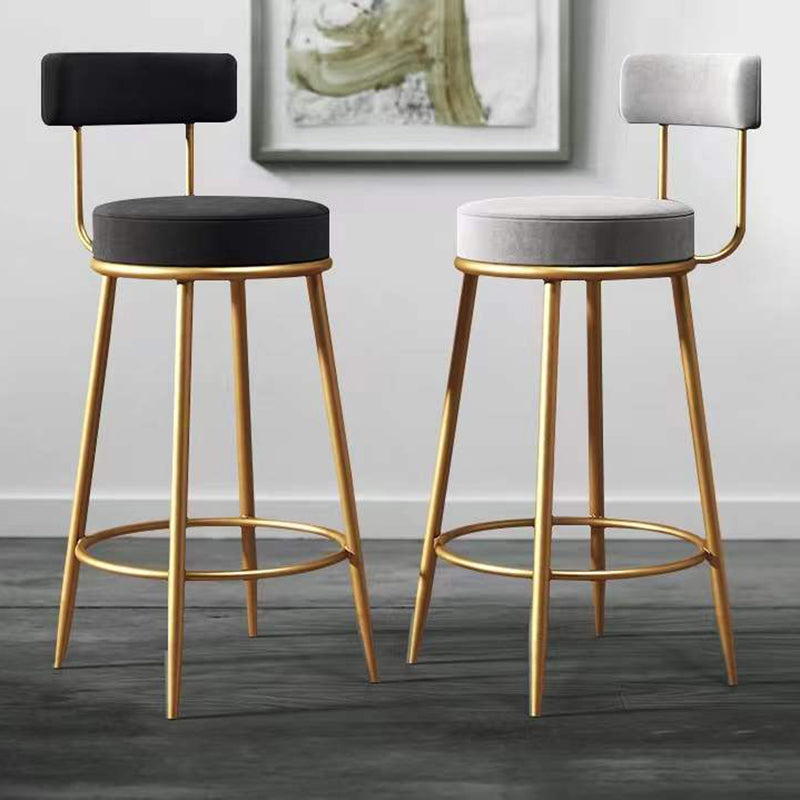 Nordic Glam Bar-stool Liftable Leather Counter Bar Stool with Metal Legs Clearhalo 'Bar Furniture' 'Bar Stools' 'bar_stools' 'Furniture' 'furniture_bar_stools' 'Kitchen & Dining Furniture' 4961777
