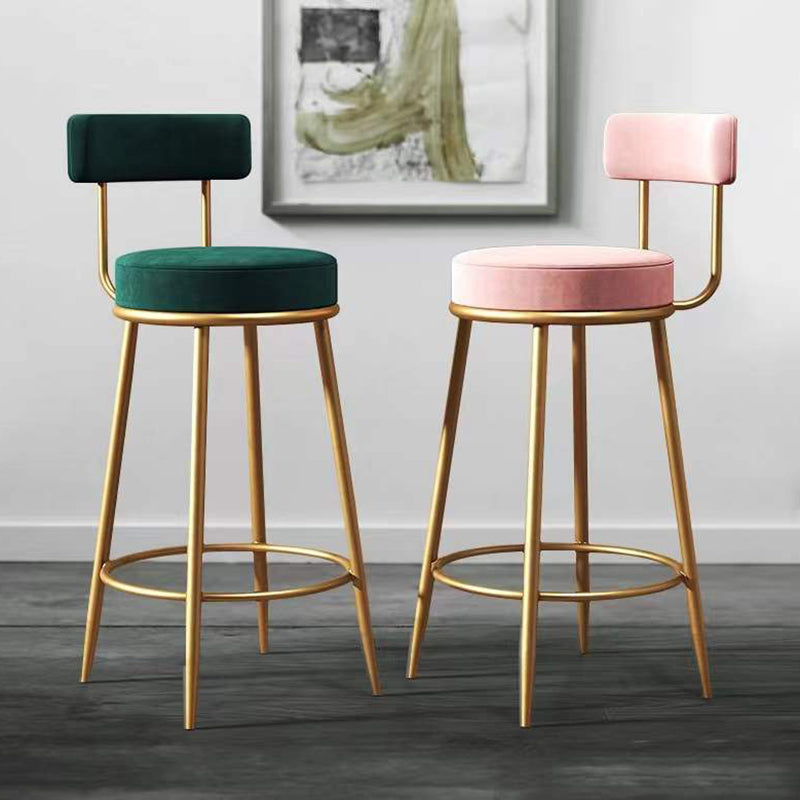 Nordic Glam Bar-stool Liftable Leather Counter Bar Stool with Metal Legs Clearhalo 'Bar Furniture' 'Bar Stools' 'bar_stools' 'Furniture' 'furniture_bar_stools' 'Kitchen & Dining Furniture' 4961779