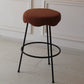 Modern Armless Backless Counter Stool Iron Cafe Bar Stool with Flannel Cushion and Pedal Clearhalo 'Bar Furniture' 'Bar Stools' 'bar_stools' 'furn' 'furn_bar_stools' 'Furniture' 'furniture_bar_stools' 'Kitchen & Dining Furniture' 4961795