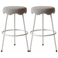 Modern Armless Backless Counter Stool Iron Cafe Bar Stool with Flannel Cushion and Pedal Light Gray 2 Piece Set Clearhalo 'Bar Furniture' 'Bar Stools' 'bar_stools' 'furn' 'furn_bar_stools' 'Furniture' 'furniture_bar_stools' 'Kitchen & Dining Furniture' 4961798