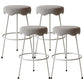 Modern Armless Backless Counter Stool Iron Cafe Bar Stool with Flannel Cushion and Pedal Light Gray 4 Piece Set Clearhalo 'Bar Furniture' 'Bar Stools' 'bar_stools' 'furn' 'furn_bar_stools' 'Furniture' 'furniture_bar_stools' 'Kitchen & Dining Furniture' 4961800