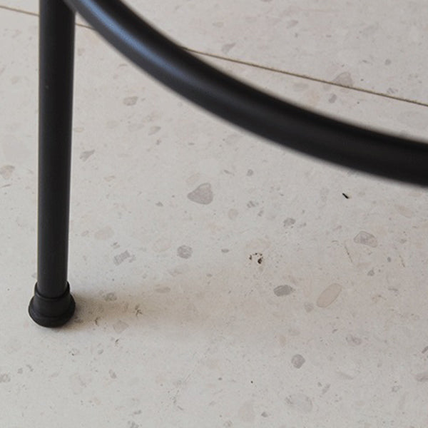 Modern Armless Backless Counter Stool Iron Cafe Bar Stool with Flannel Cushion and Pedal Clearhalo 'Bar Furniture' 'Bar Stools' 'bar_stools' 'furn' 'furn_bar_stools' 'Furniture' 'furniture_bar_stools' 'Kitchen & Dining Furniture' 4961801