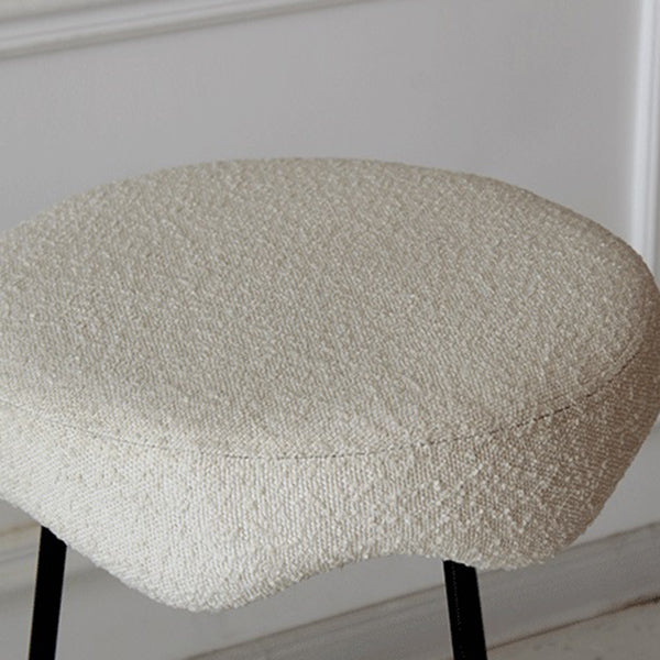 Modern Armless Backless Counter Stool Iron Cafe Bar Stool with Flannel Cushion and Pedal Clearhalo 'Bar Furniture' 'Bar Stools' 'bar_stools' 'furn' 'furn_bar_stools' 'Furniture' 'furniture_bar_stools' 'Kitchen & Dining Furniture' 4961803