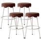 Modern Armless Backless Counter Stool Iron Cafe Bar Stool with Flannel Cushion and Pedal Brown 4 Piece Set Clearhalo 'Bar Furniture' 'Bar Stools' 'bar_stools' 'furn' 'furn_bar_stools' 'Furniture' 'furniture_bar_stools' 'Kitchen & Dining Furniture' 4961810
