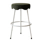Modern Armless Backless Counter Stool Iron Cafe Bar Stool with Flannel Cushion and Pedal Green 1 Piece Counter Stool(26"H) Clearhalo 'Bar Furniture' 'Bar Stools' 'bar_stools' 'furn' 'furn_bar_stools' 'Furniture' 'furniture_bar_stools' 'Kitchen & Dining Furniture' 4961811