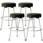 Modern Armless Backless Counter Stool Iron Cafe Bar Stool with Flannel Cushion and Pedal Green 4 Piece Set Counter Stool(26"H) Clearhalo 'Bar Furniture' 'Bar Stools' 'bar_stools' 'furn' 'furn_bar_stools' 'Furniture' 'furniture_bar_stools' 'Kitchen & Dining Furniture' 4961813