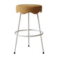 Modern Armless Backless Counter Stool Iron Cafe Bar Stool with Flannel Cushion and Pedal Yellow 1 Piece Clearhalo 'Bar Furniture' 'Bar Stools' 'bar_stools' 'furn' 'furn_bar_stools' 'Furniture' 'furniture_bar_stools' 'Kitchen & Dining Furniture' 4961814