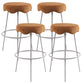 Modern Armless Backless Counter Stool Iron Cafe Bar Stool with Flannel Cushion and Pedal Ginger 4 Piece Set Clearhalo 'Bar Furniture' 'Bar Stools' 'bar_stools' 'furn' 'furn_bar_stools' 'Furniture' 'furniture_bar_stools' 'Kitchen & Dining Furniture' 4961819