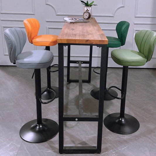 Contemporary Bar-stool Liftable Leather Counter Bar Stool with Metal Legs Clearhalo 'Bar Furniture' 'Bar Stools' 'bar_stools' 'Furniture' 'furniture_bar_stools' 'Kitchen & Dining Furniture' 4961827