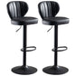 Contemporary Bar-stool Liftable Leather Counter Bar Stool with Metal Legs Black Set of 2 Clearhalo 'Bar Furniture' 'Bar Stools' 'bar_stools' 'Furniture' 'furniture_bar_stools' 'Kitchen & Dining Furniture' 4961828