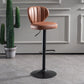 Contemporary Bar-stool Liftable Leather Counter Bar Stool with Metal Legs Light Brown 1 Piece Clearhalo 'Bar Furniture' 'Bar Stools' 'bar_stools' 'Furniture' 'furniture_bar_stools' 'Kitchen & Dining Furniture' 4961831
