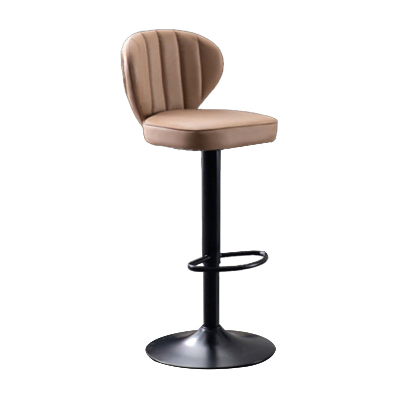Contemporary Bar-stool Liftable Leather Counter Bar Stool with Metal Legs Clearhalo 'Bar Furniture' 'Bar Stools' 'bar_stools' 'Furniture' 'furniture_bar_stools' 'Kitchen & Dining Furniture' 4961834