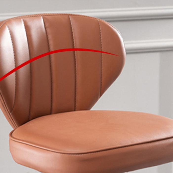 Contemporary Bar-stool Liftable Leather Counter Bar Stool with Metal Legs Clearhalo 'Bar Furniture' 'Bar Stools' 'bar_stools' 'Furniture' 'furniture_bar_stools' 'Kitchen & Dining Furniture' 4961835