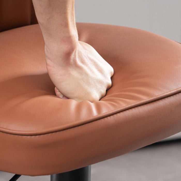 Contemporary Bar-stool Liftable Leather Counter Bar Stool with Metal Legs Clearhalo 'Bar Furniture' 'Bar Stools' 'bar_stools' 'Furniture' 'furniture_bar_stools' 'Kitchen & Dining Furniture' 4961838