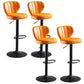 Contemporary Bar-stool Liftable Leather Counter Bar Stool with Metal Legs Orange Set of 4 Clearhalo 'Bar Furniture' 'Bar Stools' 'bar_stools' 'Furniture' 'furniture_bar_stools' 'Kitchen & Dining Furniture' 4961841