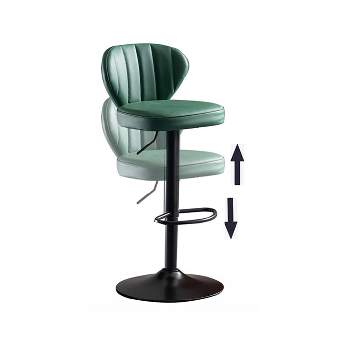 Contemporary Bar-stool Liftable Leather Counter Bar Stool with Metal Legs Clearhalo 'Bar Furniture' 'Bar Stools' 'bar_stools' 'Furniture' 'furniture_bar_stools' 'Kitchen & Dining Furniture' 4961842