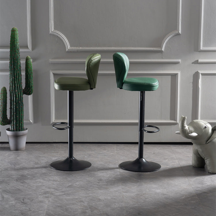Contemporary Bar-stool Liftable Leather Counter Bar Stool with Metal Legs Clearhalo 'Bar Furniture' 'Bar Stools' 'bar_stools' 'Furniture' 'furniture_bar_stools' 'Kitchen & Dining Furniture' 4961845