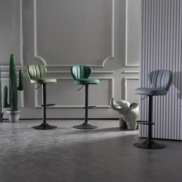 Contemporary Bar-stool Liftable Leather Counter Bar Stool with Metal Legs Clearhalo 'Bar Furniture' 'Bar Stools' 'bar_stools' 'Furniture' 'furniture_bar_stools' 'Kitchen & Dining Furniture' 4961847