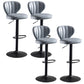 Contemporary Bar-stool Liftable Leather Counter Bar Stool with Metal Legs Smoke Gray Set of 4 Clearhalo 'Bar Furniture' 'Bar Stools' 'bar_stools' 'Furniture' 'furniture_bar_stools' 'Kitchen & Dining Furniture' 4961848