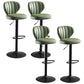 Contemporary Bar-stool Liftable Leather Counter Bar Stool with Metal Legs Light Green Set of 4 Clearhalo 'Bar Furniture' 'Bar Stools' 'bar_stools' 'Furniture' 'furniture_bar_stools' 'Kitchen & Dining Furniture' 4961851