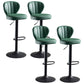 Contemporary Bar-stool Liftable Leather Counter Bar Stool with Metal Legs Green Set of 4 Clearhalo 'Bar Furniture' 'Bar Stools' 'bar_stools' 'Furniture' 'furniture_bar_stools' 'Kitchen & Dining Furniture' 4961854