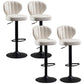 Contemporary Bar-stool Liftable Leather Counter Bar Stool with Metal Legs White Set of 4 Clearhalo 'Bar Furniture' 'Bar Stools' 'bar_stools' 'Furniture' 'furniture_bar_stools' 'Kitchen & Dining Furniture' 4961857