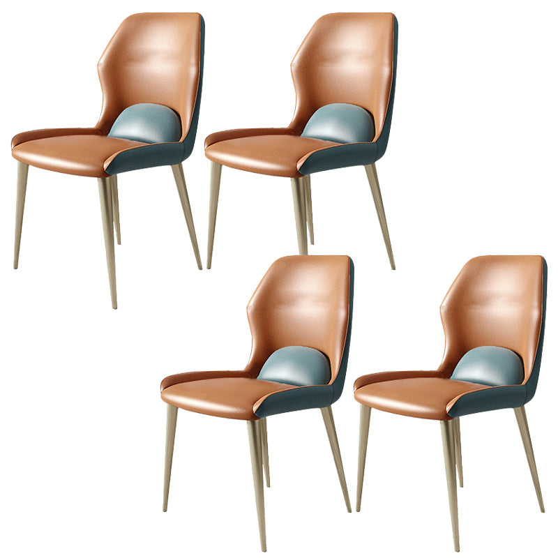 Glam 1/4/5/7 Pieces Rectangle Dinette Set with Sintered Stone Scalable Dining Table Set 4 Orange Chairs Clearhalo 'Dining Room Sets' 'Dining Tables & Seating' 'dining_room_set' 'furn' 'furn_dining_room_set' 'Furniture' 'furniture_dining_room_set' 'Kitchen & Dining Furniture' 4961881