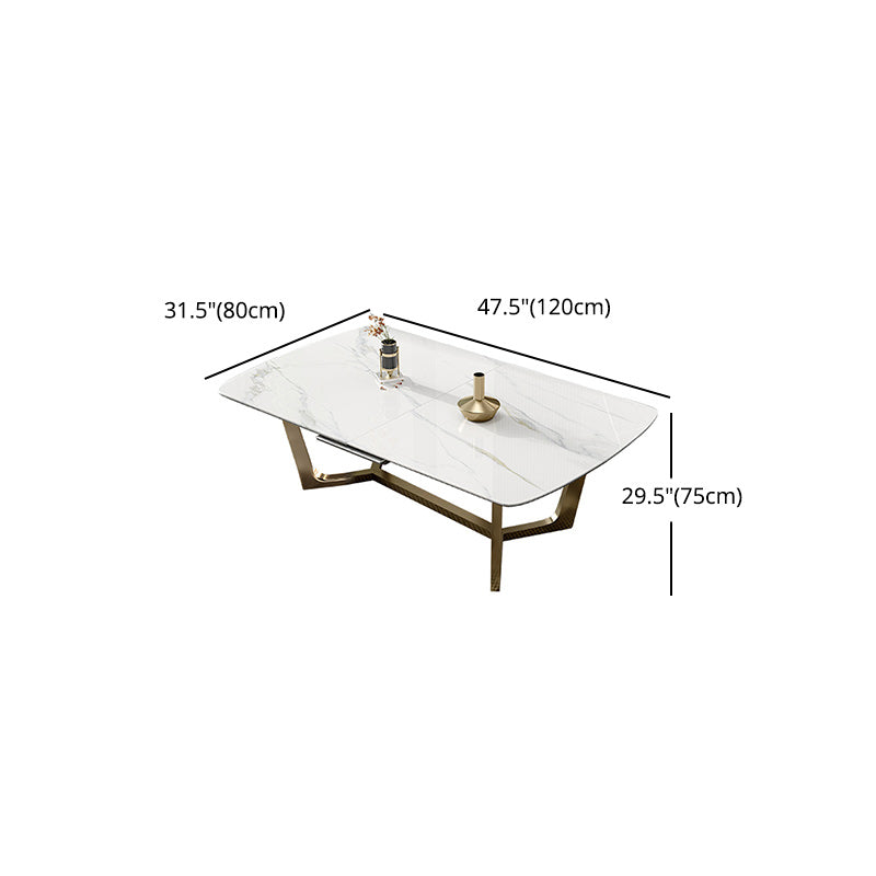 Glam 1/4/5/7 Pieces Rectangle Dinette Set with Sintered Stone Scalable Dining Table Set Clearhalo 'Dining Room Sets' 'Dining Tables & Seating' 'dining_room_set' 'furn' 'furn_dining_room_set' 'Furniture' 'furniture_dining_room_set' 'Kitchen & Dining Furniture' 4961890