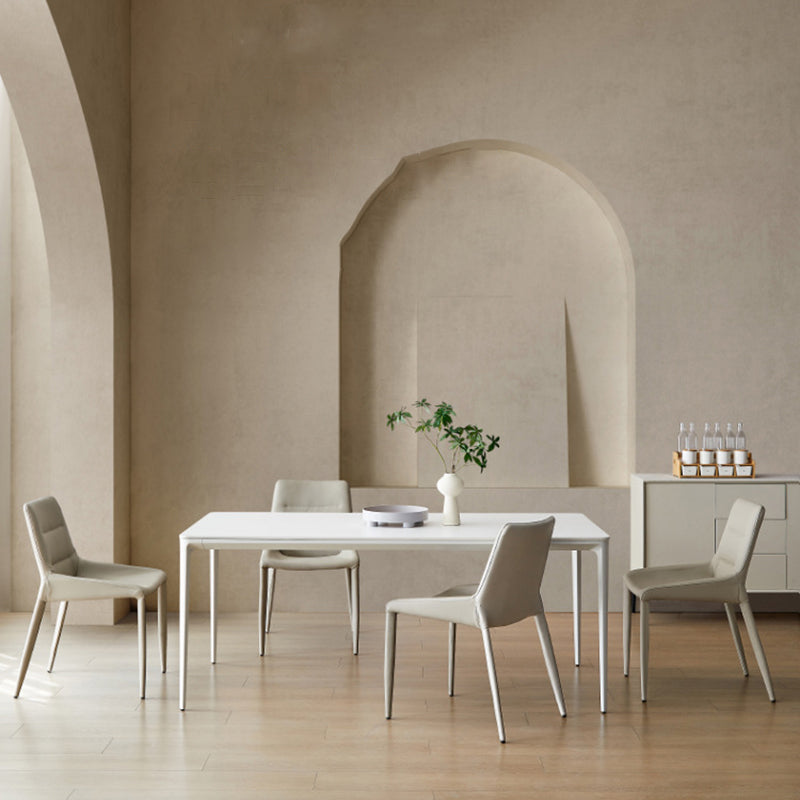 Designer Style 1/2/5/7 Pieces Dining Set Sintered Stone Dining Table with Leather Chairs Clearhalo 'Dining Room Sets' 'Dining Tables & Seating' 'dining_room_set' 'furn' 'furn_dining_room_set' 'Furniture' 'furniture_dining_room_set' 'Kitchen & Dining Furniture' 4961903