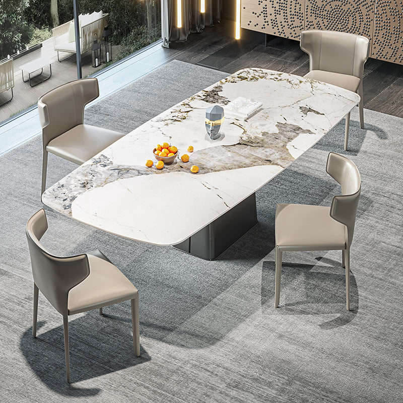 Designer Style 1/3/4/5 Pieces Dining Sets Sintered Stone Dining Table Set 5 Pieces: Table, 4 Chairs Clearhalo 'Dining Room Sets' 'Dining Tables & Seating' 'dining_room_set' 'furn' 'furn_dining_room_set' 'Furniture' 'furniture_dining_room_set' 'Kitchen & Dining Furniture' 4961917