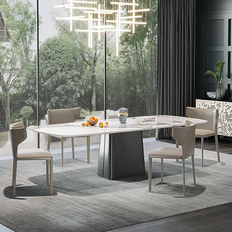 Designer Style 1/3/4/5 Pieces Dining Sets Sintered Stone Dining Table Set Clearhalo 'Dining Room Sets' 'Dining Tables & Seating' 'dining_room_set' 'furn' 'furn_dining_room_set' 'Furniture' 'furniture_dining_room_set' 'Kitchen & Dining Furniture' 4961919