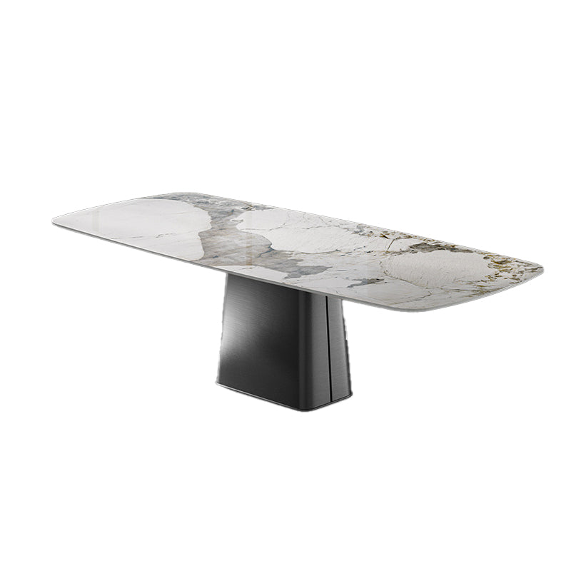 Designer Style 1/3/4/5 Pieces Dining Sets Sintered Stone Dining Table Set Gold 87"L x 43"W Clearhalo 'Dining Room Sets' 'Dining Tables & Seating' 'dining_room_set' 'furn' 'furn_dining_room_set' 'Furniture' 'furniture_dining_room_set' 'Kitchen & Dining Furniture' 4961922