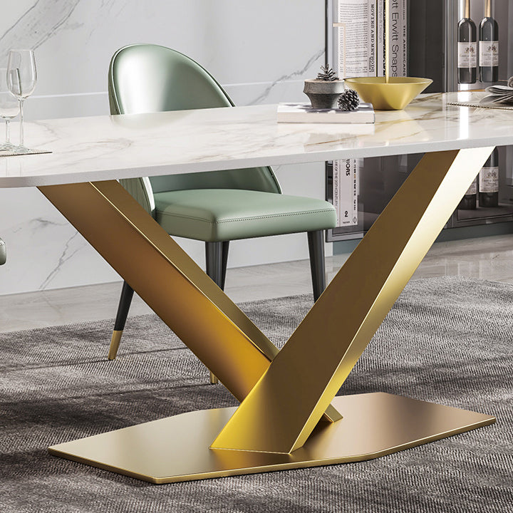 Nordic Glam 1/2/3/4/5/7 Pieces Dining Set Sintered Stone Dining Table Set for Home Clearhalo 'Dining Room Sets' 'Dining Tables & Seating' 'dining_room_set' 'furn' 'furn_dining_room_set' 'Furniture' 'furniture_dining_room_set' 'Kitchen & Dining Furniture' 4961941