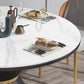 Glam 1/5/7 Pieces Dining Set Round Stone Dining Table for Dining Room Clearhalo 'Dining Room Sets' 'Dining Tables & Seating' 'dining_room_set' 'furn' 'furn_dining_room_set' 'Furniture' 'furniture_dining_room_set' 'Kitchen & Dining Furniture' 4961959