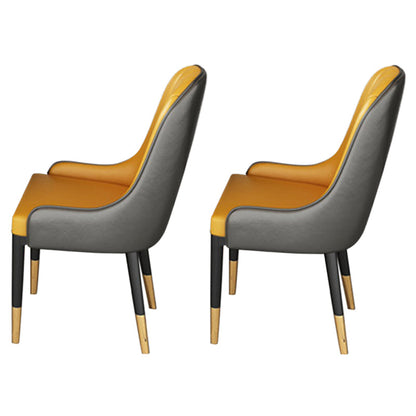 Modern 1/2/5/6/7 Pieces Dining Set Sintered Stone Dining Table Set for Home 2 Orange Chairs Clearhalo 'Dining Room Sets' 'Dining Tables & Seating' 'dining_room_set' 'furn' 'furn_dining_room_set' 'Furniture' 'furniture_dining_room_set' 'Kitchen & Dining Furniture' 4961978