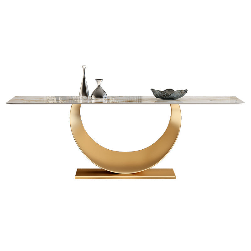 Glam 1/3/4/5/7 Pieces Dining Set Sintered Stone Dining Table Set White 70.9"L x 35.4"W Clearhalo 'Dining Room Sets' 'Dining Tables & Seating' 'dining_room_set' 'furn' 'furn_dining_room_set' 'Furniture' 'furniture_dining_room_set' 'Kitchen & Dining Furniture' 4961997